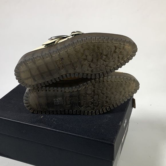 Coach Western Creeper Studded Leather Shoes G3399 Chalk Size 5.5 - Picture 6 of 15